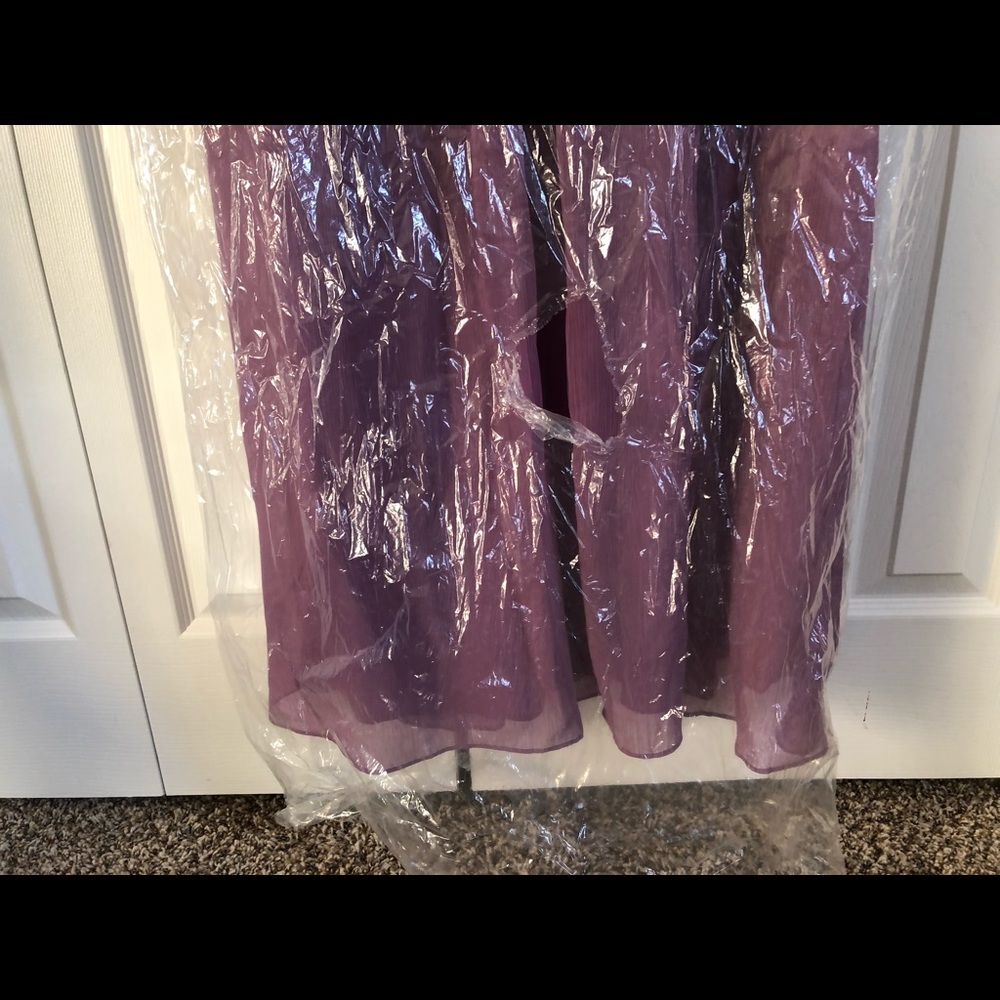 Women's Pleated Lace Bodice Sleeveless Dress - Purple - Picture 5 of 7